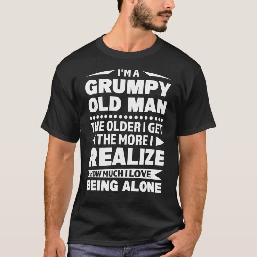 メンズ私は不機嫌な老人だ私は不機嫌になる Tシャツ (正面)