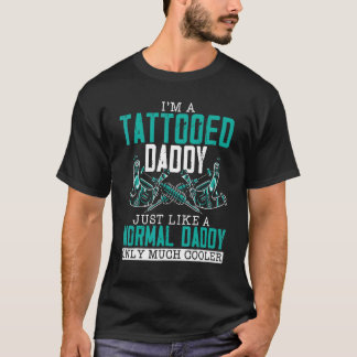 メンズ私は入れ墨のパパ父の父親最高のD Tシャツ