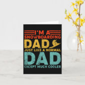 メンズ私は普通のパパ脂肪のようなスノーボードパパだ カード (黄色い花)