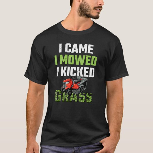 メンズ私は来私は刈り込み草の芝生のモーニングガを蹴った Tシャツ (正面)