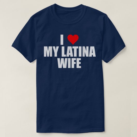 メンズ私は私のラテンアメリカ系女性妻かわいい夫のマッチングP Tシャツ (デザイン正面)