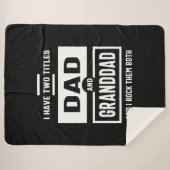 メンズ私は2つのタイトルを持っているパパと祖父のギフト シェルパブランケット (正面(横))