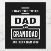 メンズ私は2つのタイトルを持っているパパと祖父のギフト ワインラベル (シングルラベル)