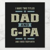 メンズ私は2つのタイトルパパとG-Paを持っている ワインラベル (シングルラベル)