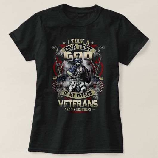 メンズ私はDNAテストを受けた神は私の父の退役軍人B Tシャツ (デザイン正面)