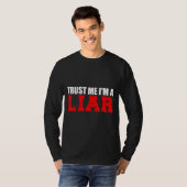メンズ私を信じて嘘つきジョーク家族マチ Tシャツ (正面フル)