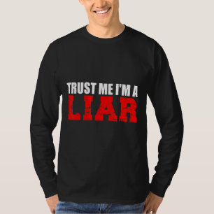 メンズ私を信じて嘘つきジョーク家族マチ Tシャツ