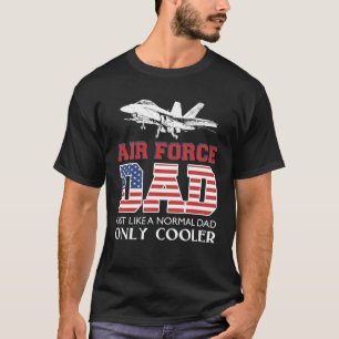 メンズ空軍パパ-星と縞退役軍人設計 Tシャツ