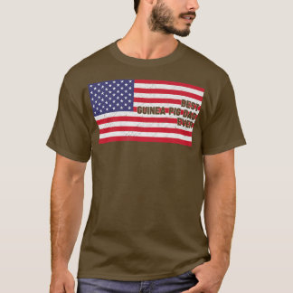 メンズ米国国旗最高のガニコパパ史上愛国的F Tシャツ