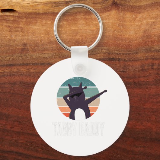 メンズ虎猫ダディーティーキャットパパパパファーザー キーホルダー (正面)