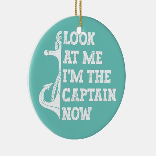 メンズ見て私はキャプテン今ボートだ セラミックオーナメント (右)