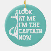 メンズ見て私はキャプテン今ボートだ セラミックオーナメント (裏面)