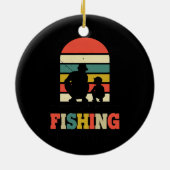 メンズ親子最高の魚釣り仲間ホビー セラミックオーナメント (裏面)