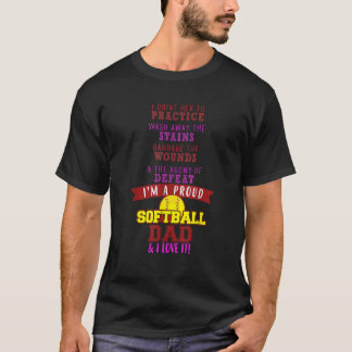メンズ誇りを持ったソフトボールパパ夫メンズティーファーザー Tシャツ