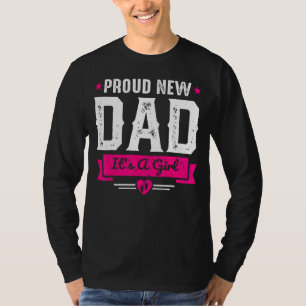メンズ誇りを持ったニューパパ女の子だ Tシャツ