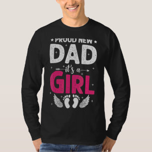メンズ誇りを持ったニューパパFに昇進した女の子 Tシャツ