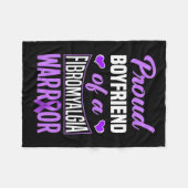 メンズ誇りを持った線維筋痛戦士のボーイフレンド フリースブランケット (正面(横))