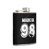 メンズ誕生日メイドイン98動揺して文字ブラック フラスク (右)