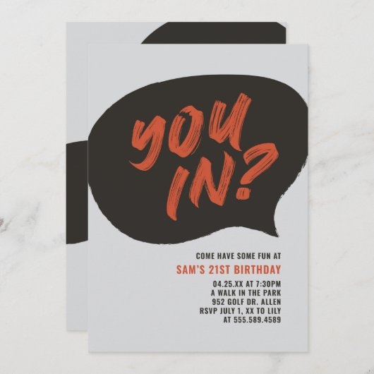 メンズ誕生日招待状 招待状 (正面/裏面)