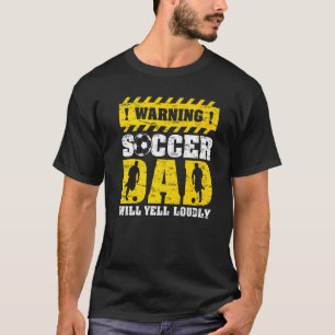 メンズ警告ヴィンテージが大声でサッカーパパFを叫ぶ Tシャツ