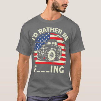 メンズ農家おもしろいボーイ私はむしろ農業ヴィンタ Tシャツ