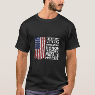 メンズ退役軍人オナーパプライレス誇りを持ったアメリカV Tシャツ
