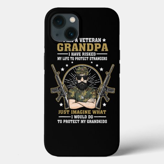 メンズ退役軍人グランパGに生命を危険にさらし保護ている Case-Mate iPhoneケース (裏面)