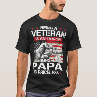 メンズ退役軍人デイパパパニコロウ退役軍人の名誉である Tシャツ