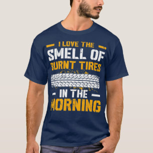 メンズ通りドラッグレーサー私は燃えたの香りが大好き Tシャツ