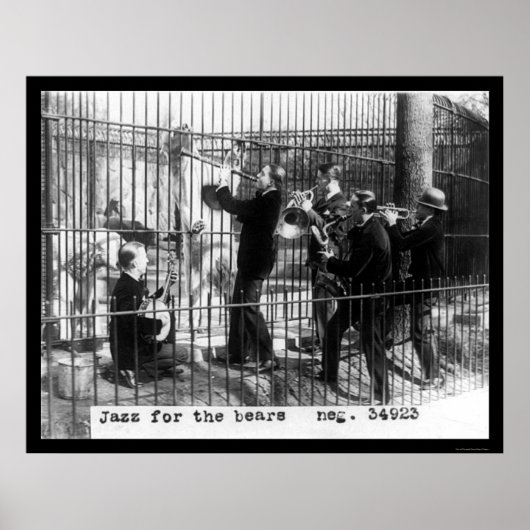 メンズ遊・ジャズ・ミュージックby a Polar Bear 1924 ポスター (正面)