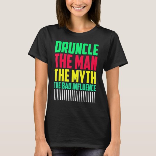 メンズ酔っぱらい男の神話が悪い叔父に影響 Tシャツ (正面)