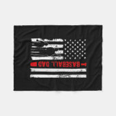 メンズ野誇りを持った球パパアメリカ国旗スポーツ  フリースブランケット (正面(横))