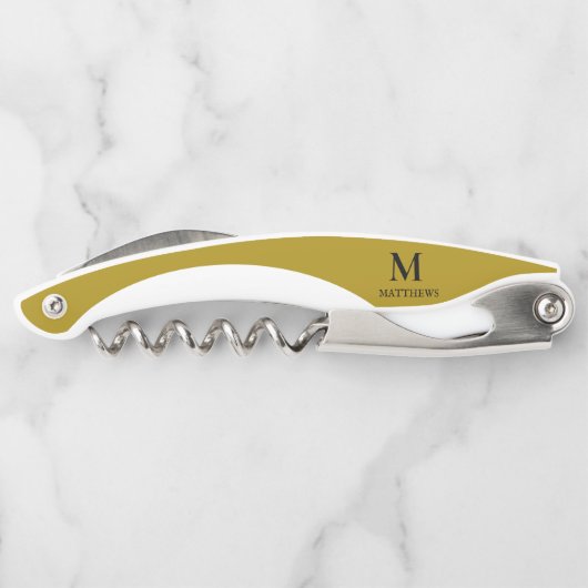 メンズ金ゴールドカスタムモノグラムウェイターコルスクリュ ソムリエナイフ (裏面)