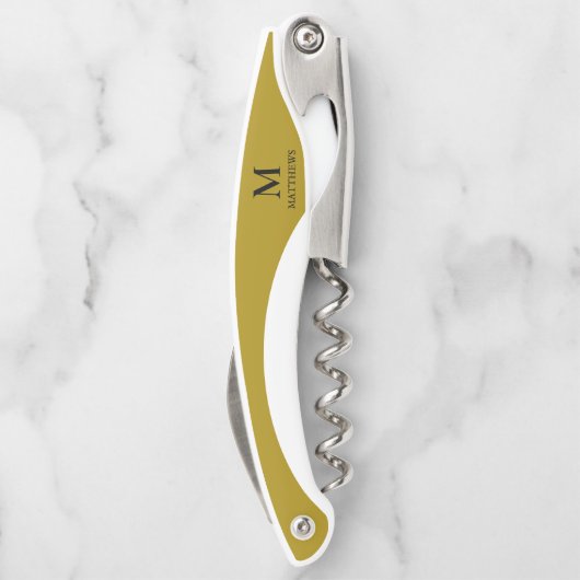 メンズ金ゴールドカスタムモノグラムウェイターコルスクリュ ソムリエナイフ (裏面)