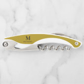 メンズ金ゴールドカスタムモノグラムウェイターコルスクリュ ソムリエナイフ (正面)