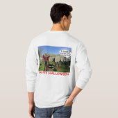 メンズ長袖ティー。ハッピーハローウィン。ヤギdevi tシャツ (裏面フル)