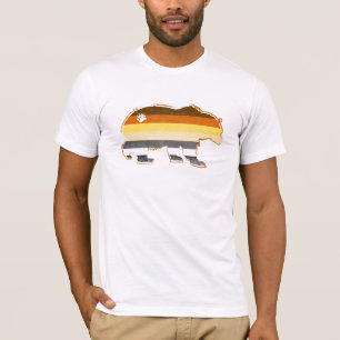 メンズ陽気なお父さんくま足のプリントLGBTQ Tシャツ