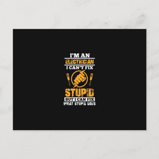 メンズ電気技師ユーモア 私は電気技師で、無理 ポストカード (正面)