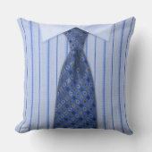 メンズ青いワイシャツおよびタイのノベルティの装飾用クッション クッション (正面)