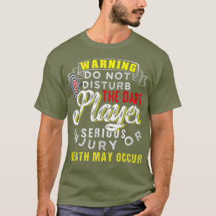 メンズ面白グッズ - WARNING ダーツプレイヤーを邪魔しないでください Tシャツ