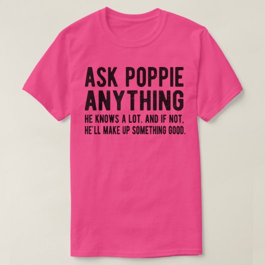 メンズ頼ポピー何おもしろいかポピーおじいちゃん Tシャツ (デザイン正面)