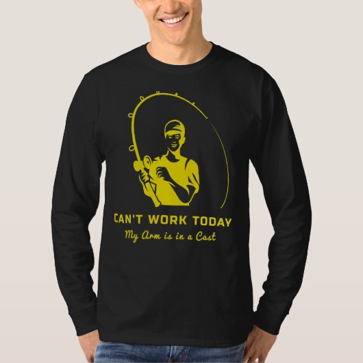 メンズ魚釣りは今日は私の腕がキャストで動作できない Tシャツ (正面)