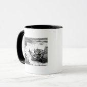 メンズ魚釣りアットセリオ滝写真 マグカップ (正面左)