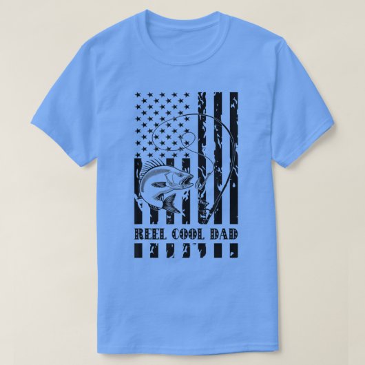 メンズ魚釣りギアパパ誕生日、リールカッコいいパパ Tシャツ (デザイン正面)