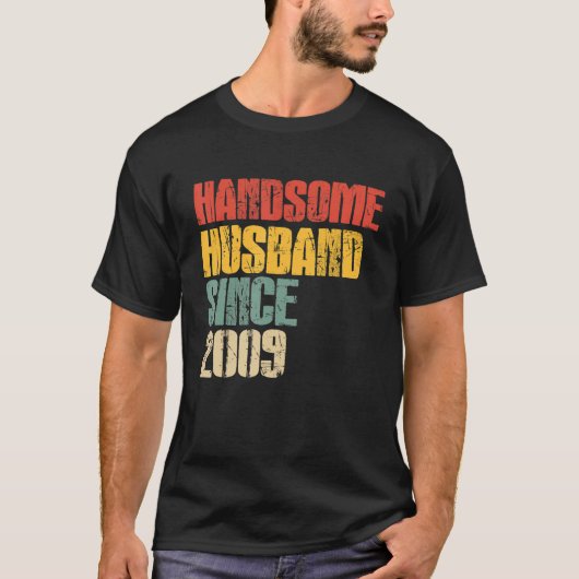 メンズ14結婚周年ハンサムなハス Tシャツ (正面)