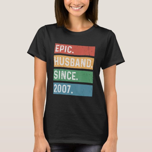 メンズ16年16周年結婚- Epic Husba Tシャツ (正面)