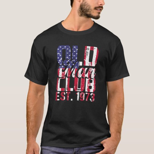 メンズ1973誕生日パーティオールドマンクラブエスト1973再 Tシャツ (正面)