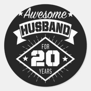 メンズ20周年記念Tシャツ素晴らしHusb ラウンドシール