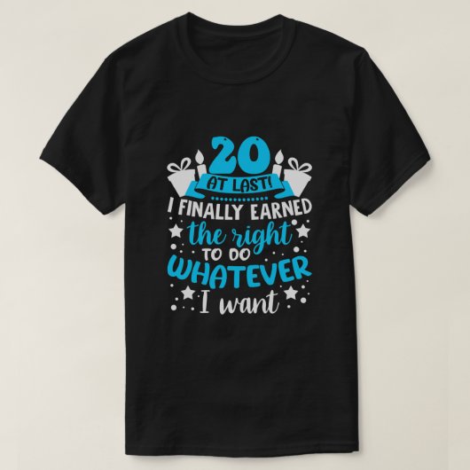 メンズ20歳の誕生日引用文プレゼント20歳の男性 Tシャツ (デザイン正面)
