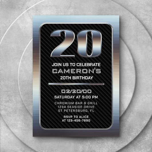 メンズ20誕生日招待状 招待状